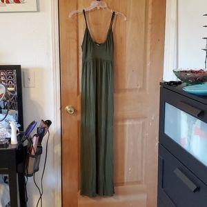 Long olive green dress
